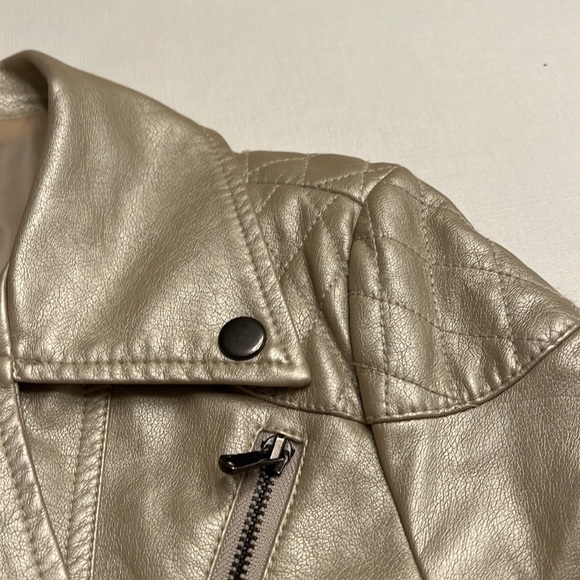 AQUA Gold Faux Leather Motto Jacket - Picture 8 of 8